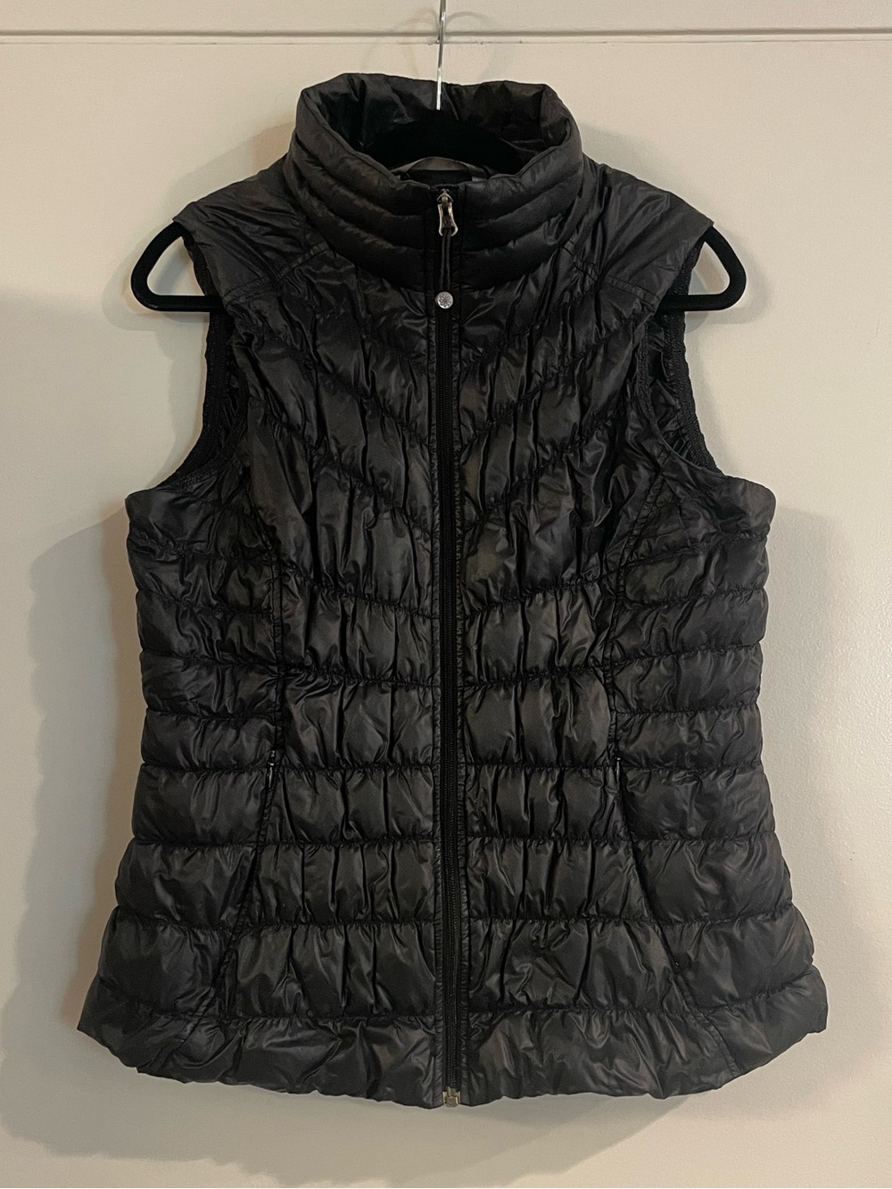 Athleta Black Quilted Down Puffer Vest